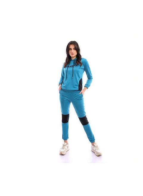 Sport Training Suit With Everyday Print Light Blue