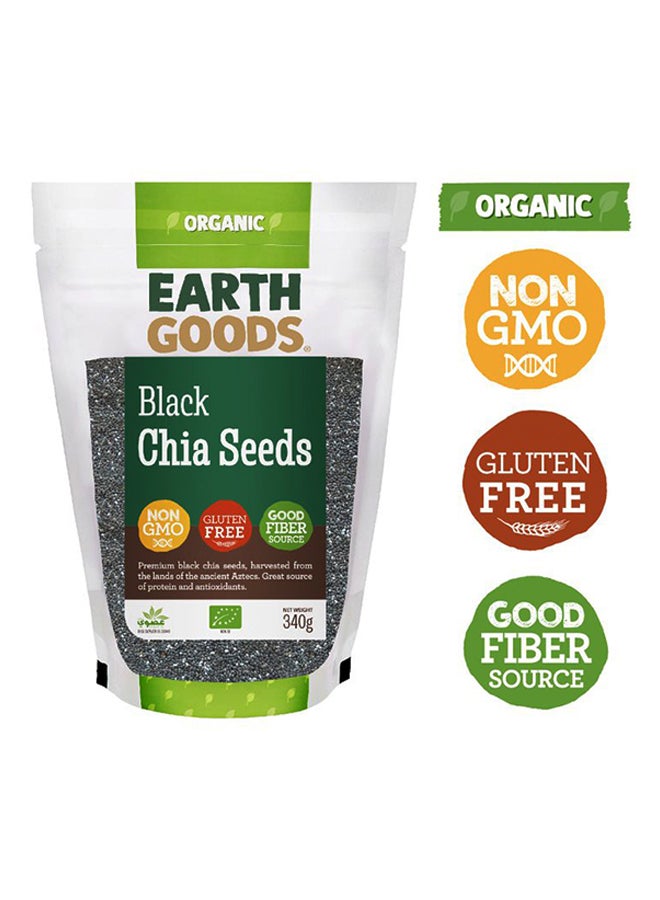 Earth Goods Organic Gluten-Free Black Chia Seeds 340grams  - Image 1