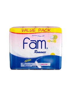 Fam Feminine Napkins Maxi Non Wing Romance 40 Pads White  - Image 2