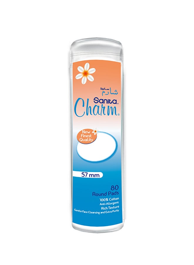 Sanita 100% Cotton Pads, 80 Round Pads  - Image 1