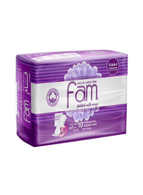 Feminine Napkins Maxi Folded With Wings Super 10 Pads