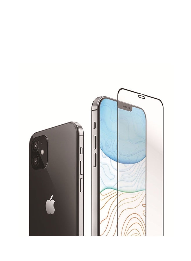 Full Coverage Tempered Glass Screen Protector For iPhone 12 / 12 Pro Black - Image 2