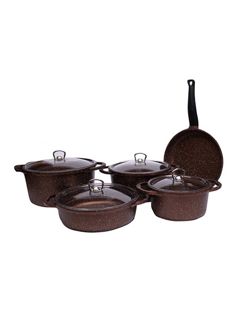 9-Piece Cast Cookware Set Copper