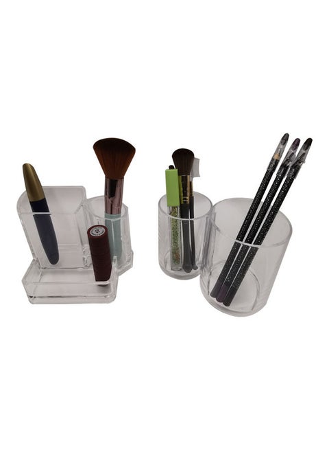 Set Of 2 Makeup Organizer And Cotton Swab Holder