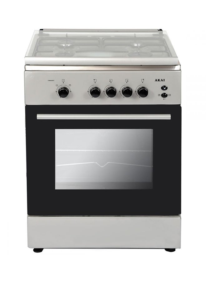 AKAI - Electric Freestanding Gas Range Cooker With 4-Burners Crma606sc Silver/Black - Image 1