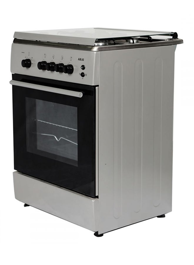 AKAI - Electric Freestanding Gas Range Cooker With 4-Burners Crma606sc Silver/Black - Image 1
