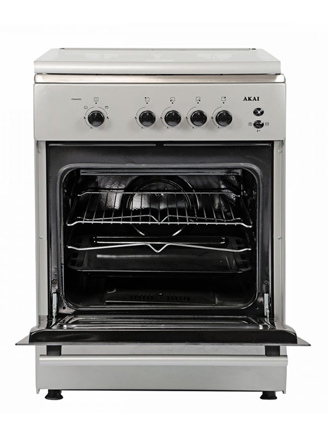 AKAI - Electric Freestanding Gas Range Cooker With 4-Burners Crma606sc Silver/Black - Image 1