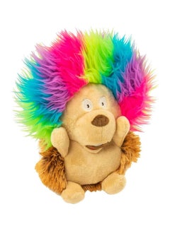 goDog Crazy Hairs Hedgehog With Chew Plush Toy, Small Multicolour 45grams 