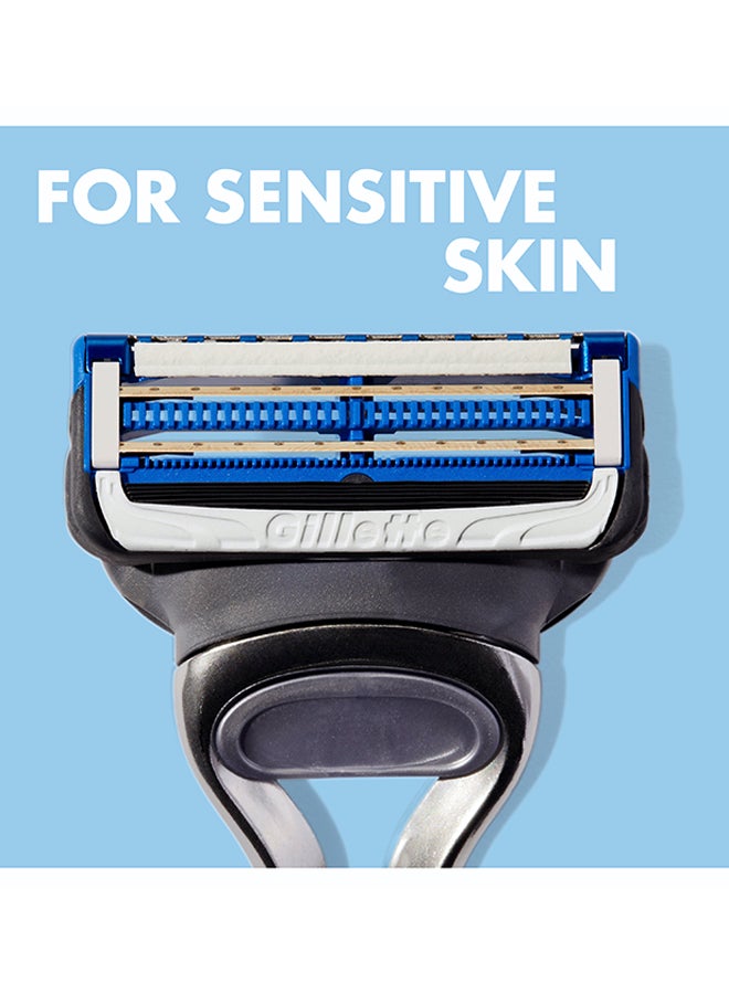 Gillette Sensitive Blade Refills 5 Pieces With Razor Handle  - Image 4