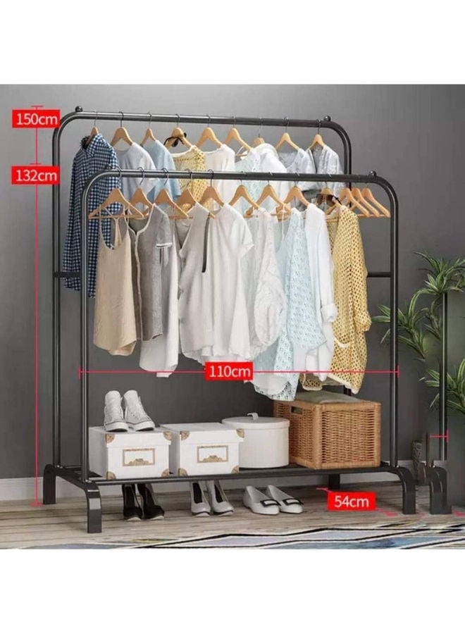 ALMUFARREJ - Clothes Organizer And Holder Metal Stand 96x44x162 cm Black - Image 1