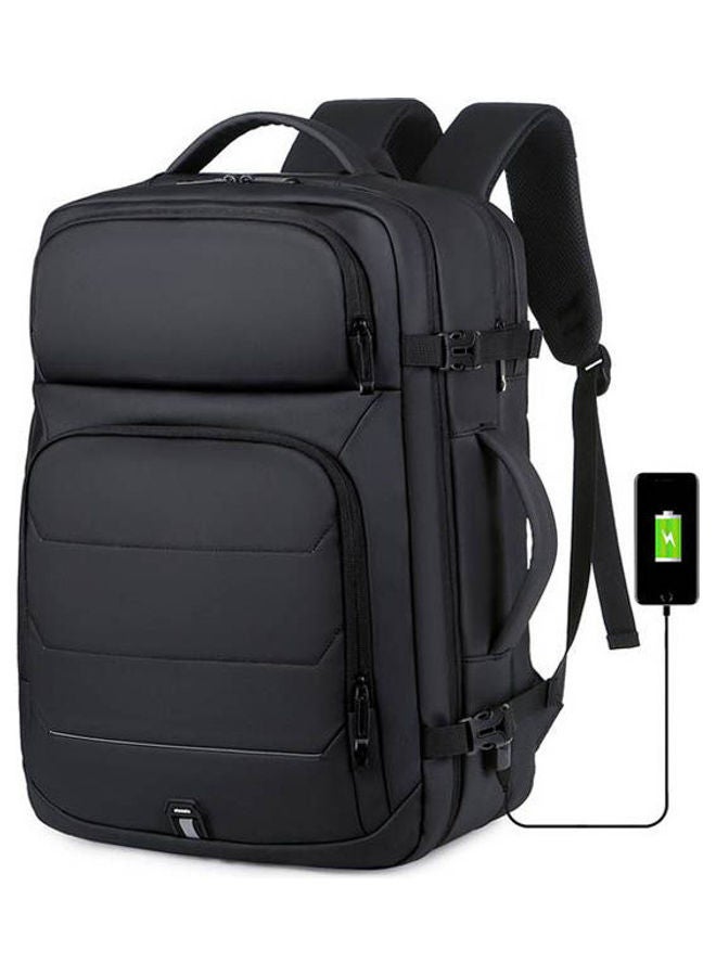 17-Inch ONE Compartment Laptop Travel Waterproof Business With USB Charging Black - Image 1