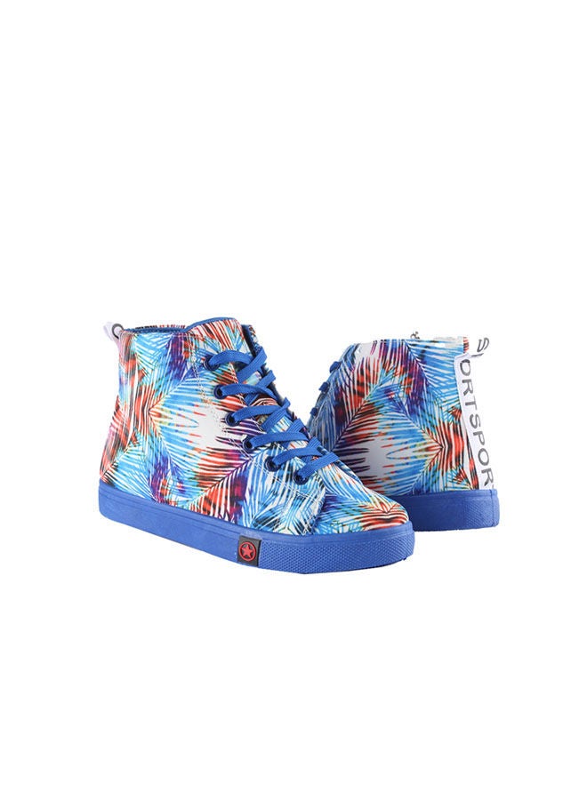 Casual Flat Canvas Boot Blue