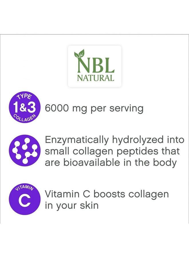 NBL Natural - Super Collagen With Vitamin C for Hair, Skin, Nails & Joints – 6000MG - 250 Tablets - Image 1