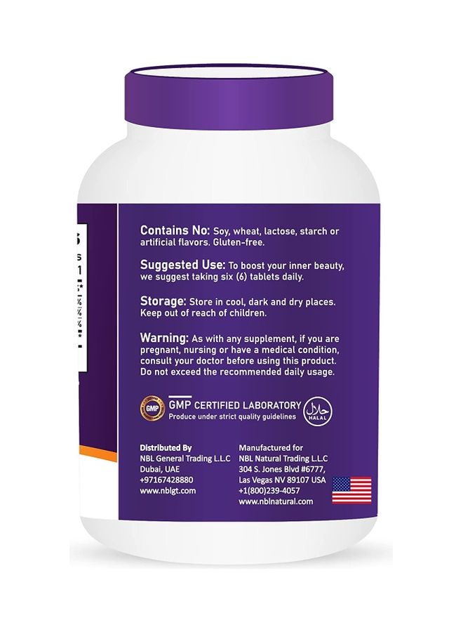 NBL Natural - Super Collagen With Vitamin C for Hair, Skin, Nails & Joints – 6000MG - 250 Tablets - Image 1