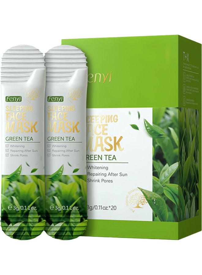 فيني ماسك النوم بالشاي الأخضر للتفتيح والإصلاح من 20 قطعة أخضر 60جرام - Image 1