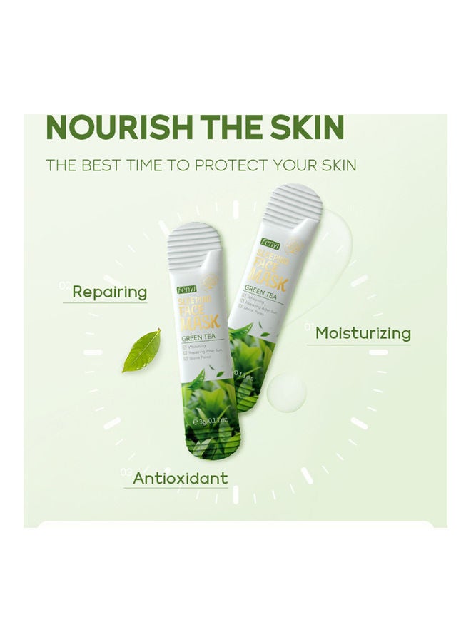 فيني ماسك النوم بالشاي الأخضر للتفتيح والإصلاح من 20 قطعة أخضر 60جرام - Image 5