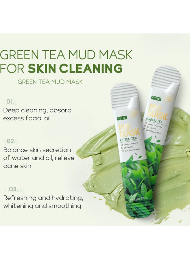 فيني مجموعة ماسكات طمي بخلاصة الشاي للتنظيف اللطيف والتحكم في دهون البشرة من 20 قطعة أخضر 100جرام - Image 4
