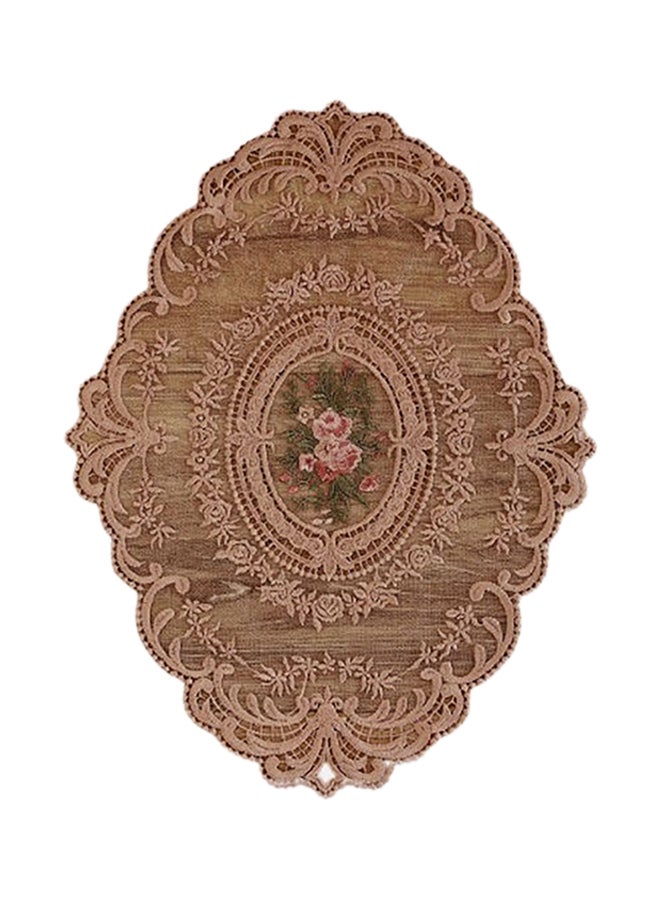 Handsomegift Lace Oval Coasters Pink - Image 1