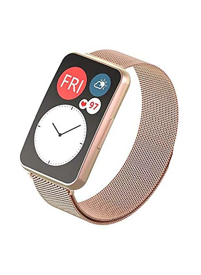 دادو سوار ميلانيزبديل من الإستانلس ستيل لساعة هواوي فيت وردي ذهبي - Image 2