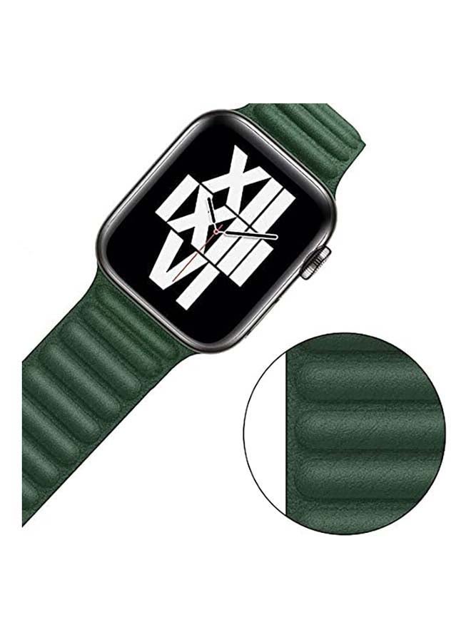 دادو سوار حلقي مغناطيسي من الجلد لساعة أبل سيريس  7 /6/5/4/3/SE مقاس 45/44/42 مم أخضر - Image 2