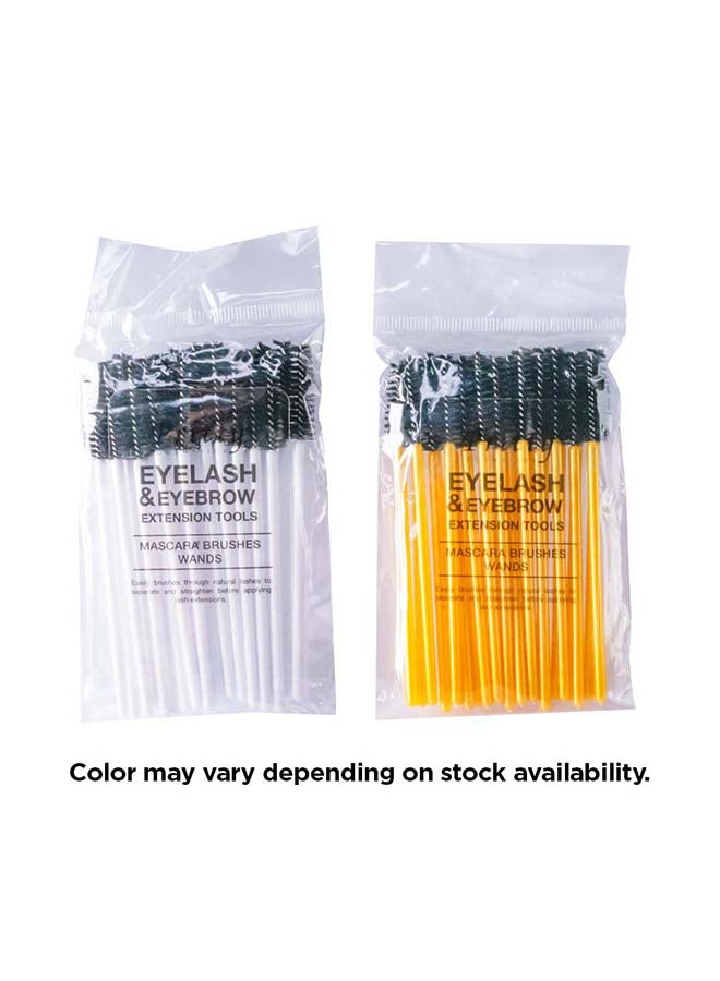 مجموعة فرش ماسكارا من 25 قطعة/ عبوة واحدة أبيض أو ذهبي