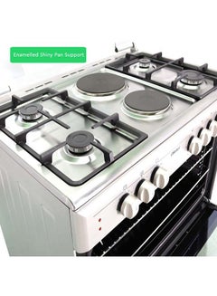 90 x 60 Electric & Gas Cooker, 4 Gas Burner, 2 Hot Plate, Electric Grill & Electric Oven, 9 Knob Control, Auto Ignition, Glass Lid, Inner Light, Flame Failure Device Protection,  89.8 x 60.1 x 88 cm, Silver, Made In Turkey NGC9622 Silver - v1641289894/N47540950A_5