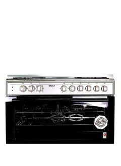 90 x 60 Electric & Gas Cooker, 4 Gas Burner, 2 Hot Plate, Electric Grill & Electric Oven, 9 Knob Control, Auto Ignition, Glass Lid, Inner Light, Flame Failure Device Protection,  89.8 x 60.1 x 88 cm, Silver, Made In Turkey NGC9622 Silver - v1641289895/N47540950A_7