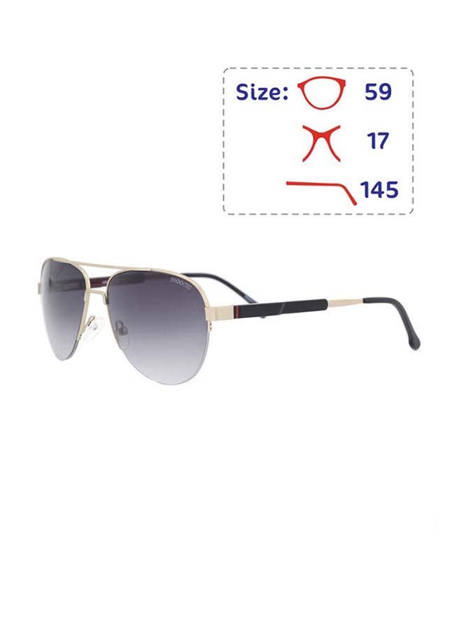 PROOCHI Men's Full Rim Polarized Aviator Shape Sunglasses - Lens Size: 59 mm - Gold / Black - Image 1