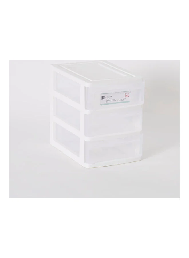 Home Box 3-Tier Tidy Desk Organizer With Drawers White