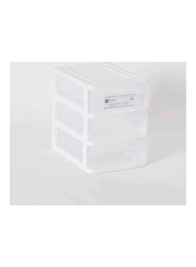 هوم بوكس منظم مكتب 3 مستويات بأدراج من تيدي - 25.5x18x24.3 سم أبيض/أصفر/أسود - Image 1