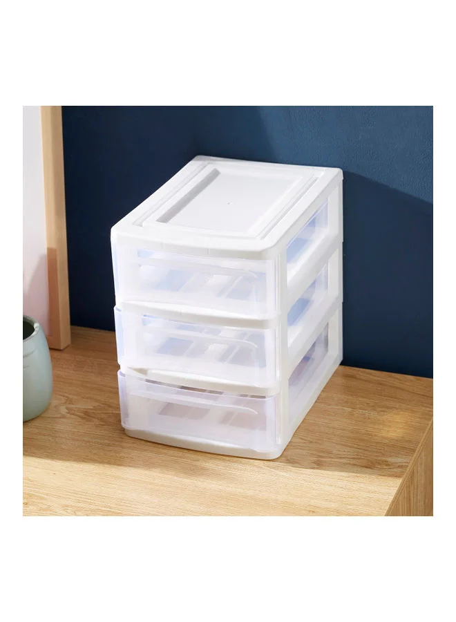 Home Box 3-Tier Tidy Desk Organizer With Drawers White
