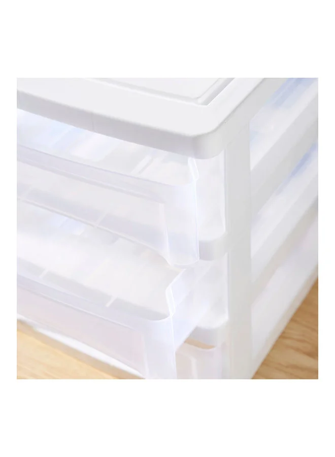 Home Box 3-Tier Tidy Desk Organizer With Drawers White