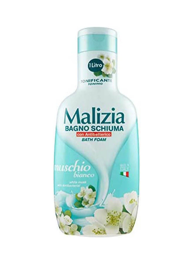 Malizia Bath Foam With White Musk Scent Light Blue 1000ml - Image 1