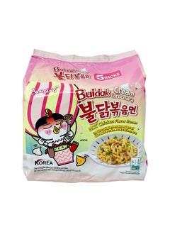 Buldak Cream Carbonara Hot Chicken Flavor Korean Ramen Noodles  Pack Of 5 140grams