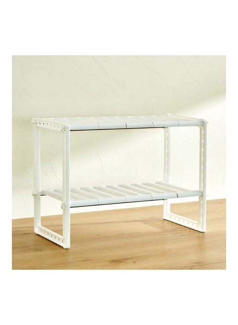 2-Tier Allure Expandable Multi-Functional Under Sink Organiser White 38x26x38cm