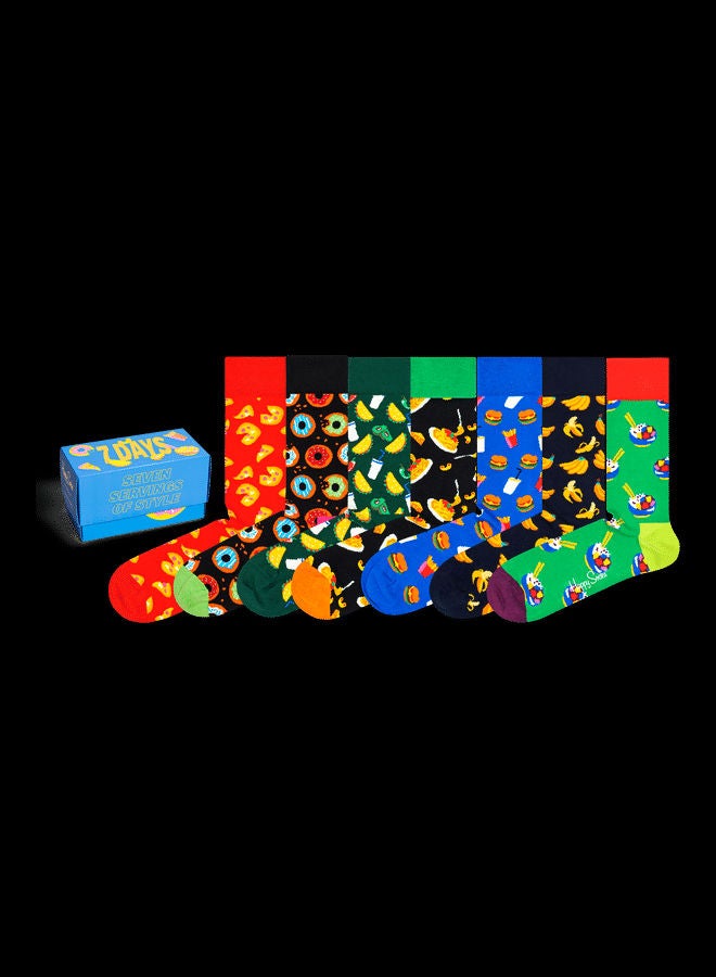 Happy Socks 7-Pack Food Socks Gift Set Multicolour - Image 1