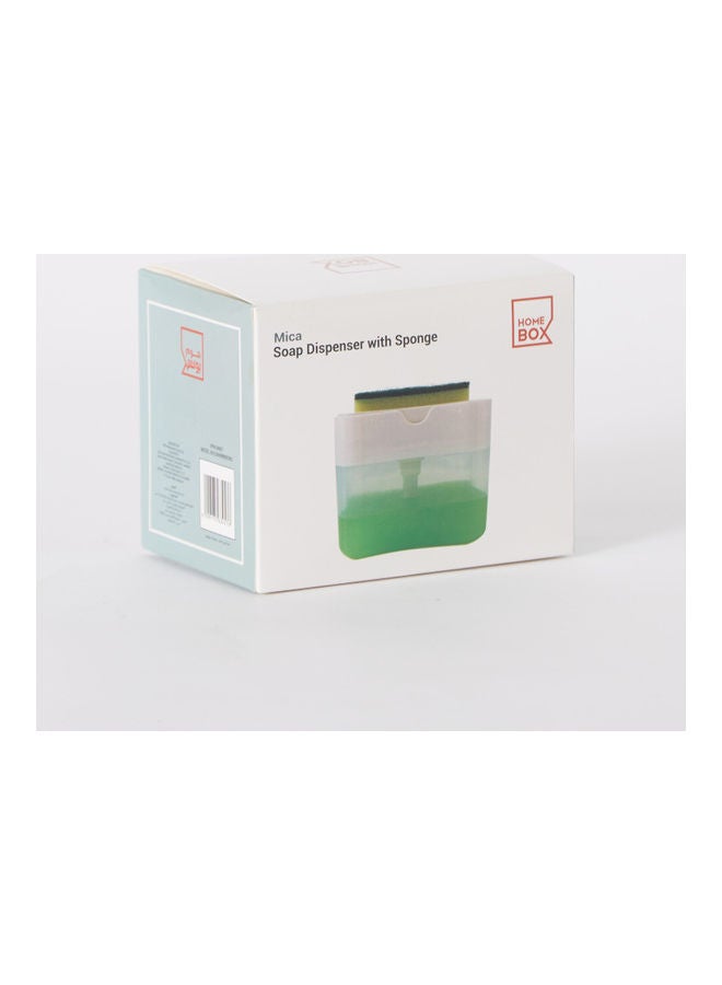 Home Box Mica 2-In-1 Soap Dispenser With Sponge White 14.5x10.7x9.5cm  - Image 2
