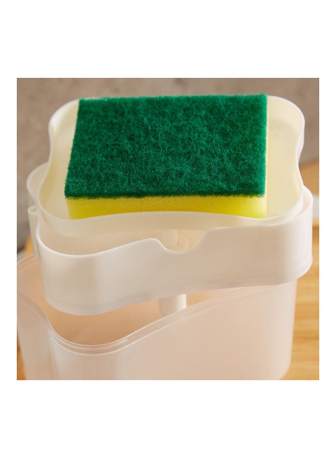 Home Box Mica 2-In-1 Soap Dispenser With Sponge White 14.5x10.7x9.5cm  - Image 5