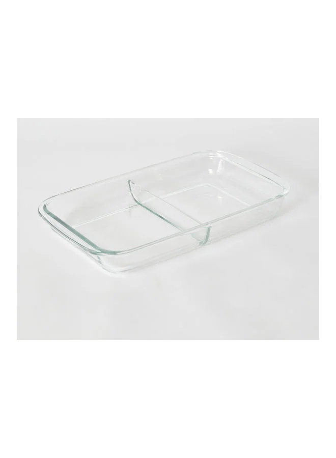 Home Box 2-Compartment Bakeology Rectangular Baking Dish Clear 39.4x23.7x5cm