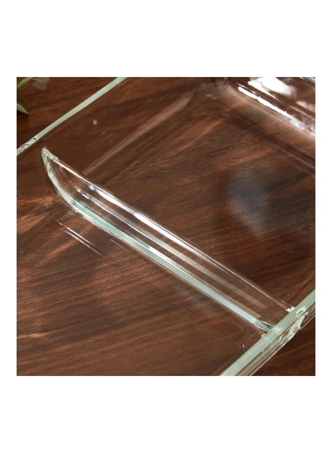 Home Box 2-Compartment Bakeology Rectangular Baking Dish Clear 39.4x23.7x5cm