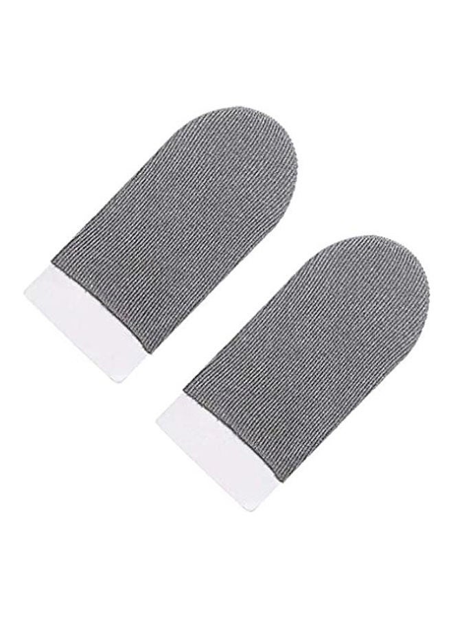 Stretchable Professional Mobile Phone Finger Pubg Gaming Gloves Touch Screen Thumb Sleeve For Fortnite Breathable Finger Controller ( 1 Set ) Grey color 