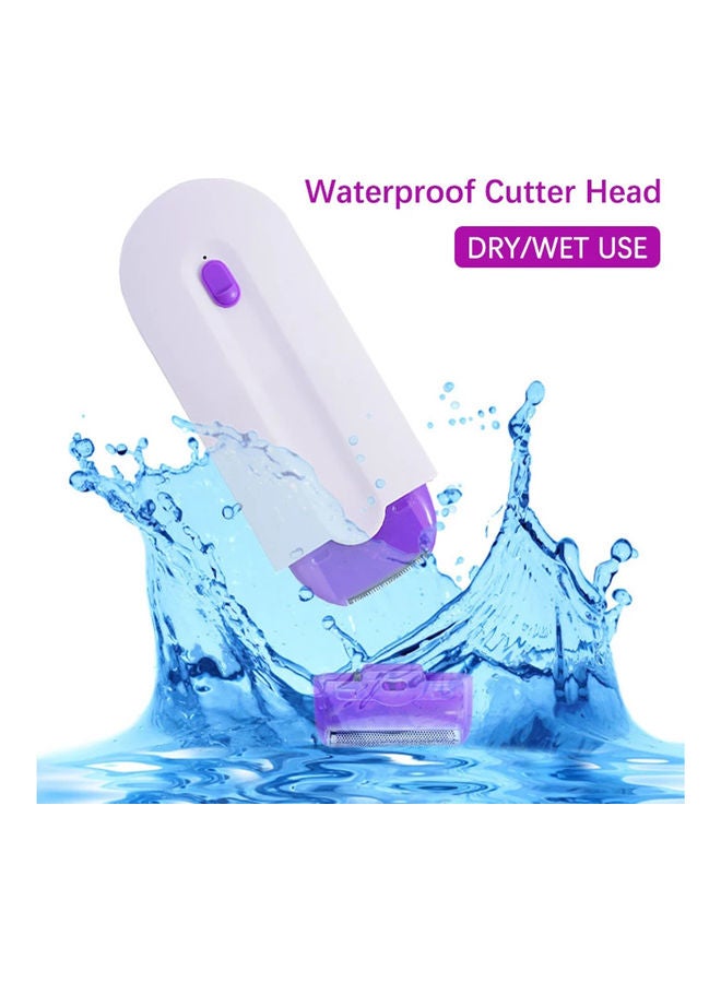 عربست طقم ماكينة إزالة شعر الجسم من دون ألم قابلة للشحن وبمنفذ USB أبيض/أرجواني 19.5 x 14.7 x 5.5سم  - Image 4