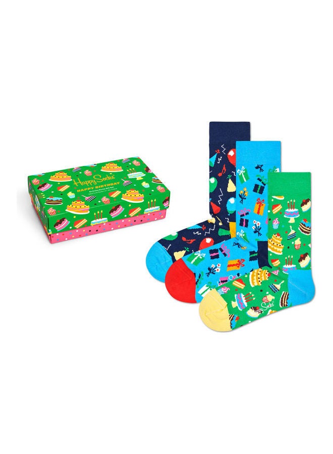 Happy Socks 3-Pack Happy Birthday Socks Gift Set Multicolour - Image 1