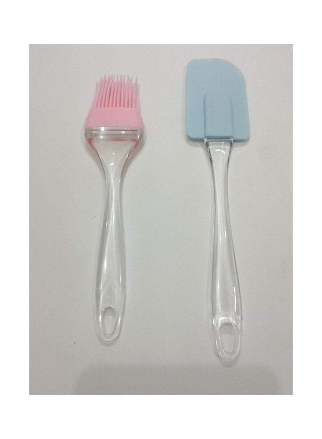 Set Of Silicone Spatula And Brush Blue- Pink - Image 1