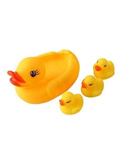 ماركة غير محددة ألعاب حمام للأم والطفل من المطاط اللطيف على شكل بط لطيف للعائلة تصدر صوت صرير  - Image 2