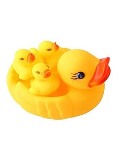 ماركة غير محددة ألعاب حمام للأم والطفل من المطاط اللطيف على شكل بط لطيف للعائلة تصدر صوت صرير  - Image 1