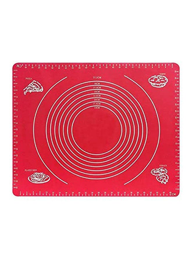 Silicone Non-Slip Pastry Mat Pastry Work Mat With Measurement For Rolling Dough Red