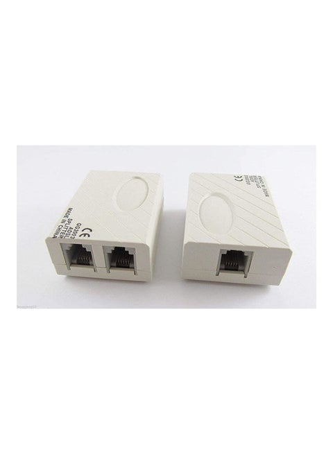 Adsl Broadband Modem Telephone Phone Line Splitter Filter Rj11 White