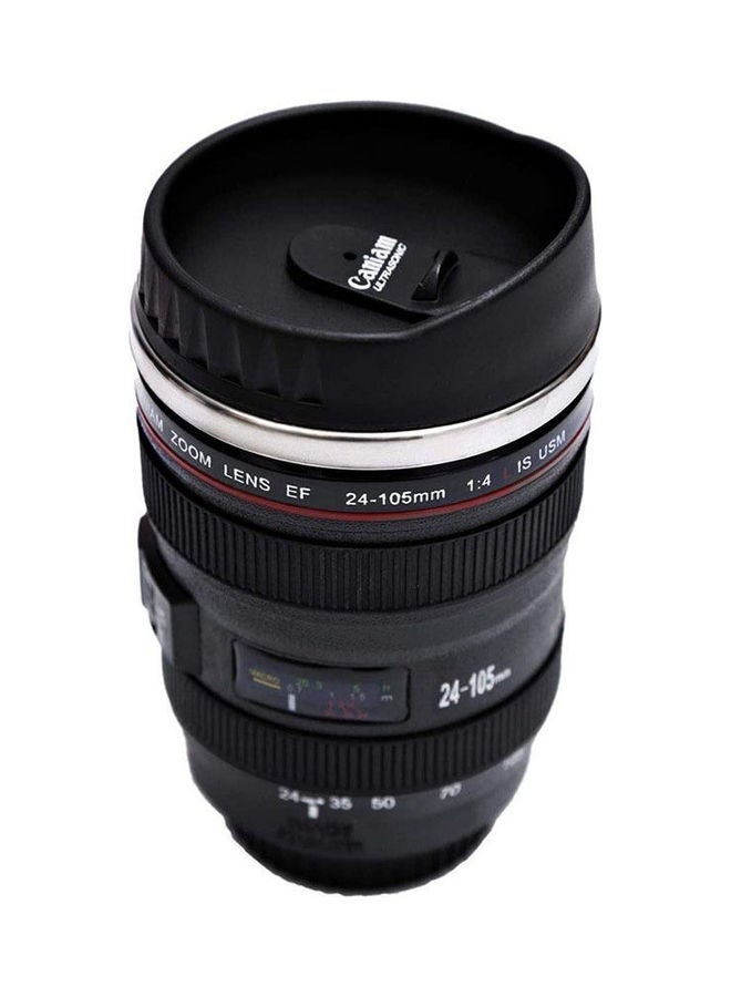 Caniam Metal And Plastic Camera Lens With Cover Coffee Mug Black  - Image 1