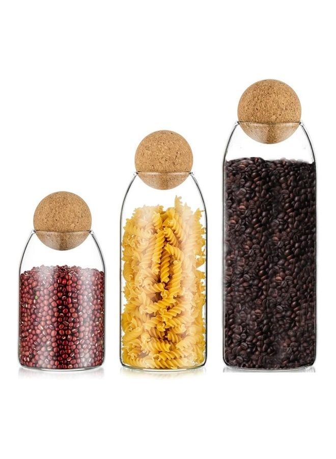 هوم بوكس مجموعة أوعية زجاجية نيو بوروسيليكات مكونة من 3 قطع تتضمن زجاجة صغيرة مقاس 9 × 13.5 سم، وزجاجة متوسطة مقاس 9 × 17.5 سم، وزجاجة كبيرة - Image 1